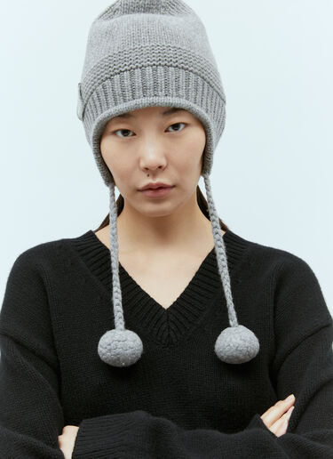 Miu Miu Wool And Cashmere Beanie Grey miu0254047