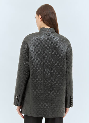 Gucci GG Embossed Leather Jacket Black guc0258007