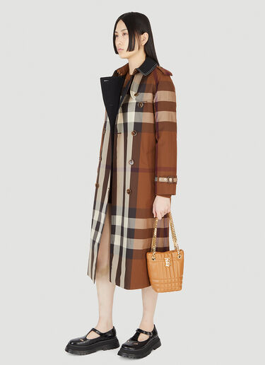 Burberry Vintage Check Trench Coat Brown bur0247013