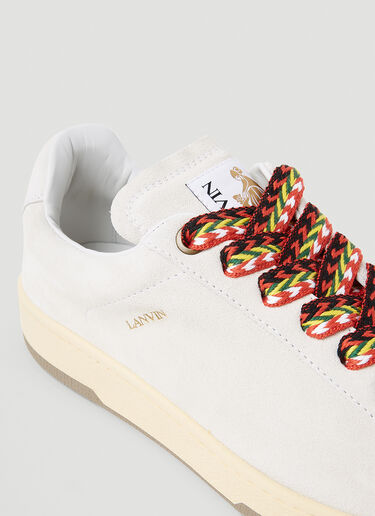 Lanvin Curb Low-Top Suede Sneakers Cream lnv0153012