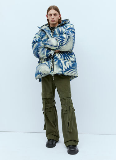 プリントパデッドジャケット Dries Van Noten プリントパデッドジャケット ブルー dvn0154003