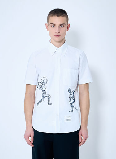 Thom Browne Embroidered Cording Shirt White thb0160010