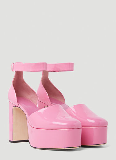 BY FAR Barb Lipstick Platform Heels Pink byf0252028
