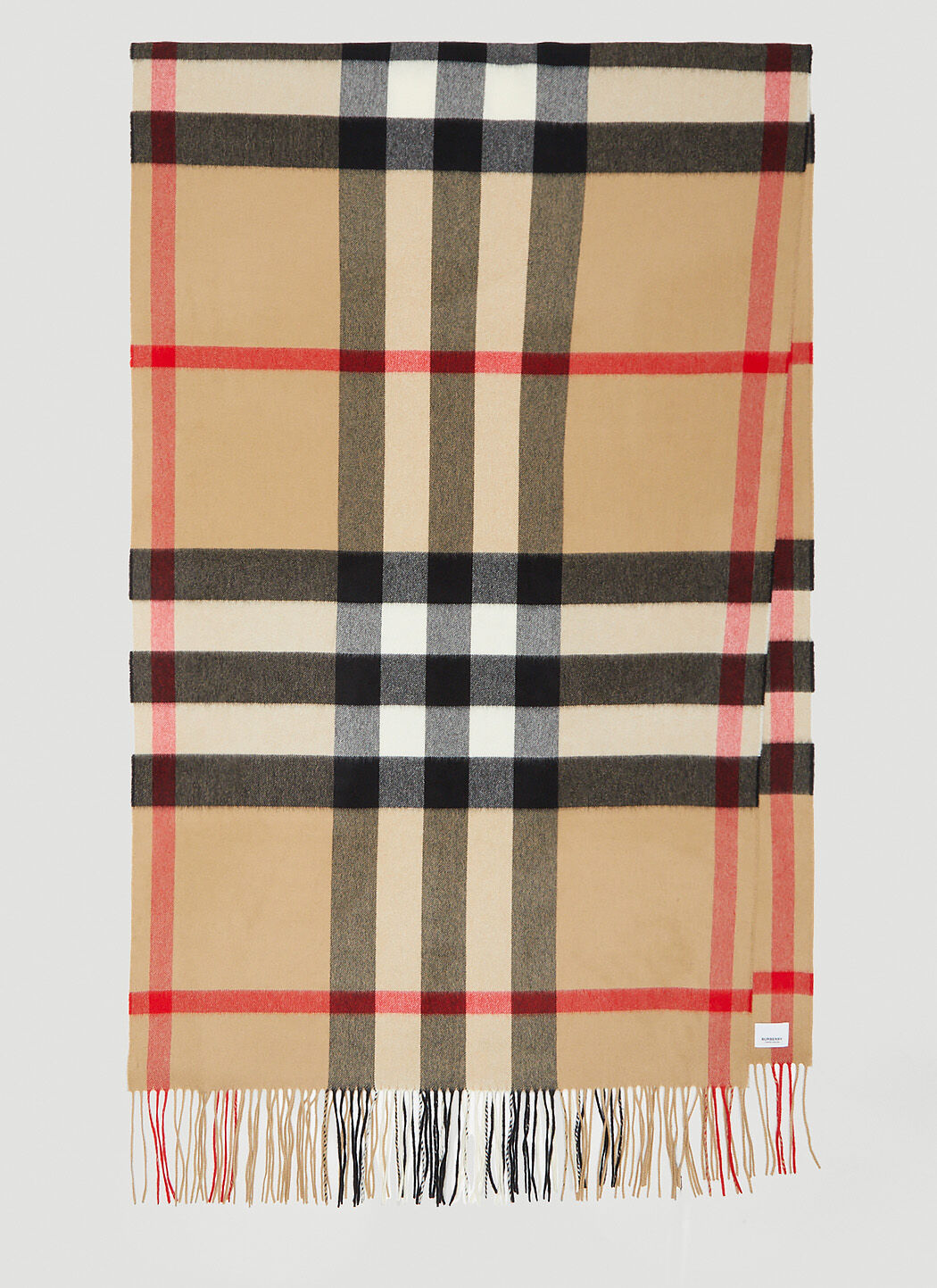 Burberry Half Mega Check Scarf in Beige LN CC