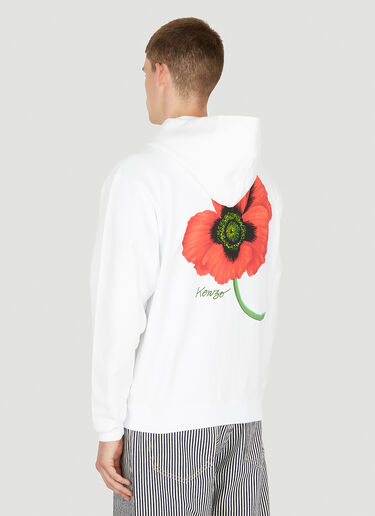 Kenzo Poppy Zip Up Hooded Sweatshirt White knz0150012