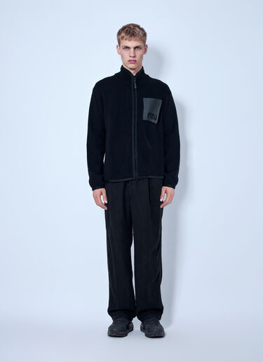 LN-CC® - Massimo Osti Studio: Zip-Up Jacket with Chest Patch - Black Massimo Osti Studio Zip-Up Jacket with Chest Patch Black mao0166004