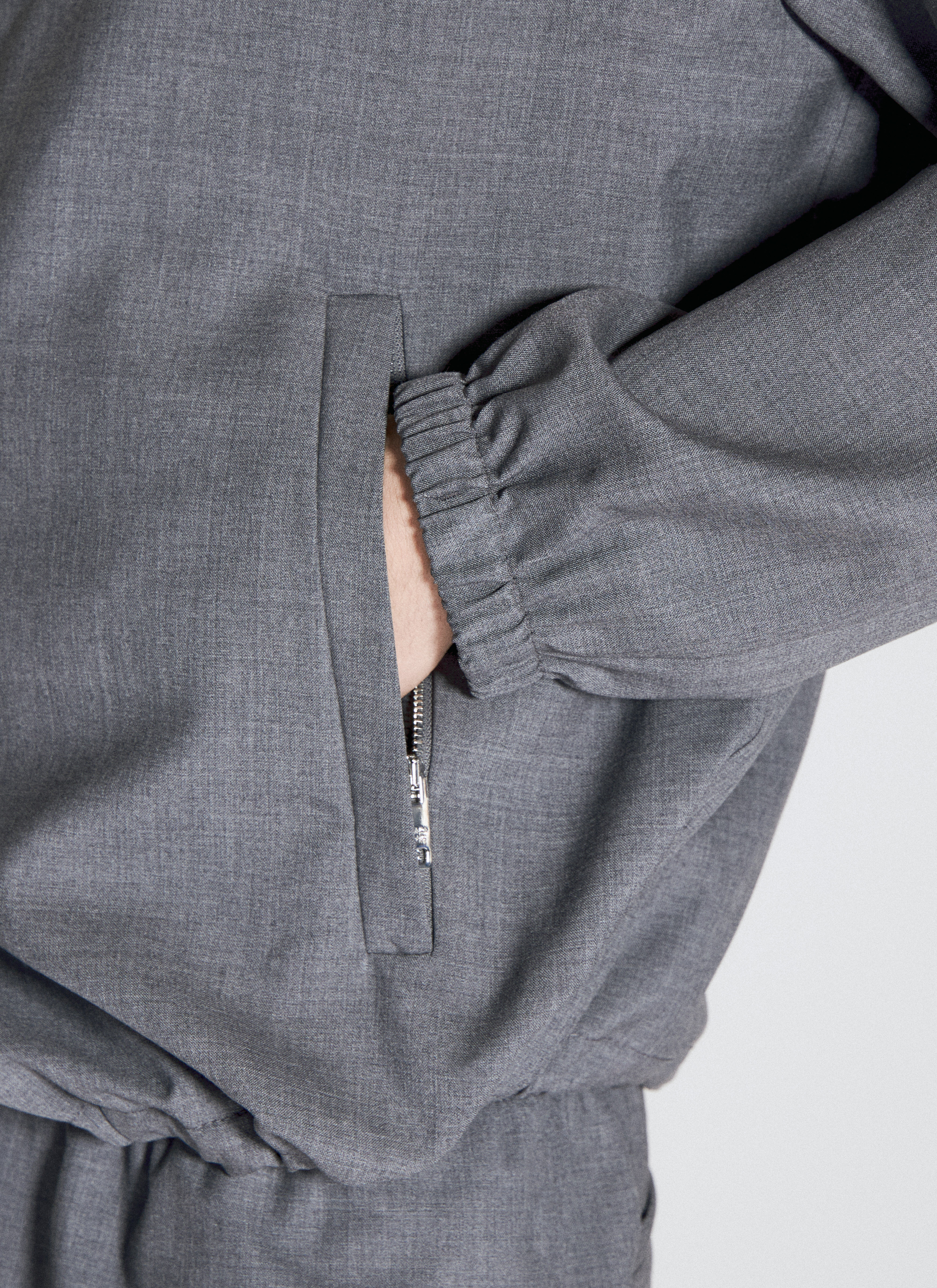 Prada Men's' Zipped Wool Jacket in Grey | LN-CC®