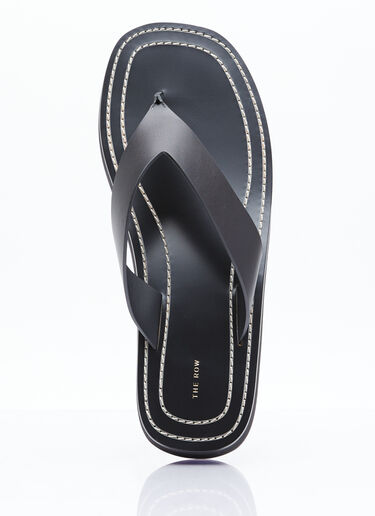 The Row Ginza Leather Sandals Black row0253057