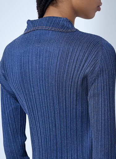 Pleats Please Issey Miyake Pleated Polo Shirt Blue plp0260013
