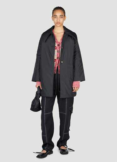 GANNI Ripstop Quilted Reversible Coat Black gan0253014
