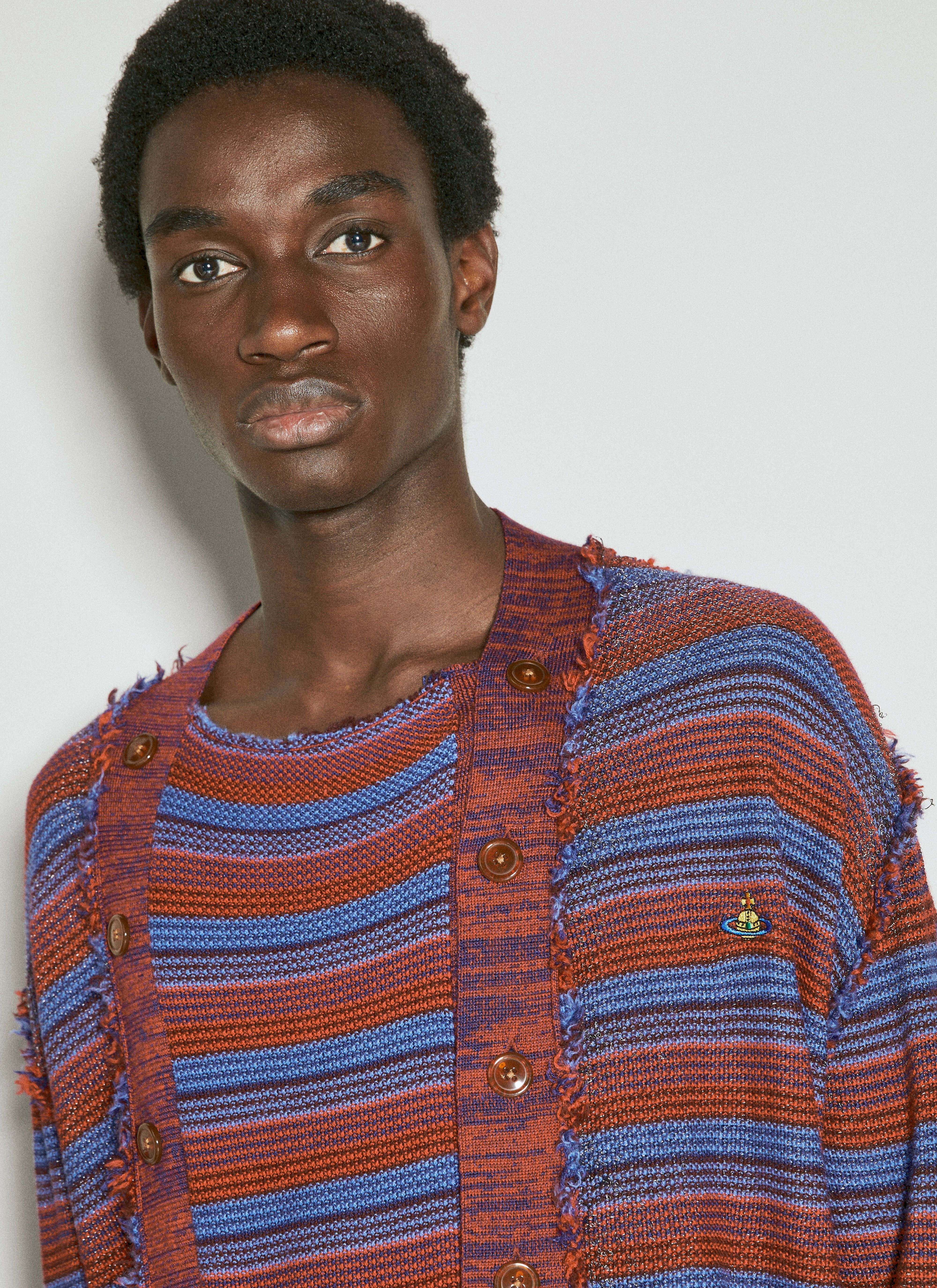 Vivienne Westwood Men's' Stripe Broken Stitch Knit Cardigan in