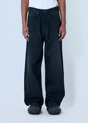 Balenciaga Wide-Leg Denim Trousers Black bal0164006