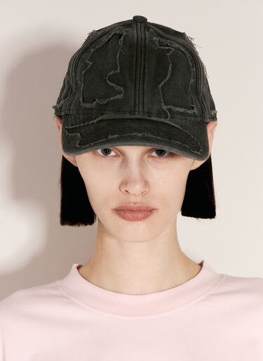 Vetements Destroyed Baseball Cap Black vet0356003