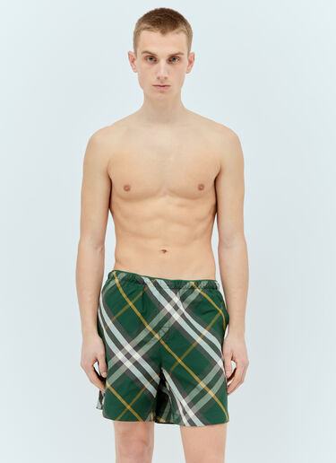 Burberry Check Swim Shorts Green bur0155043