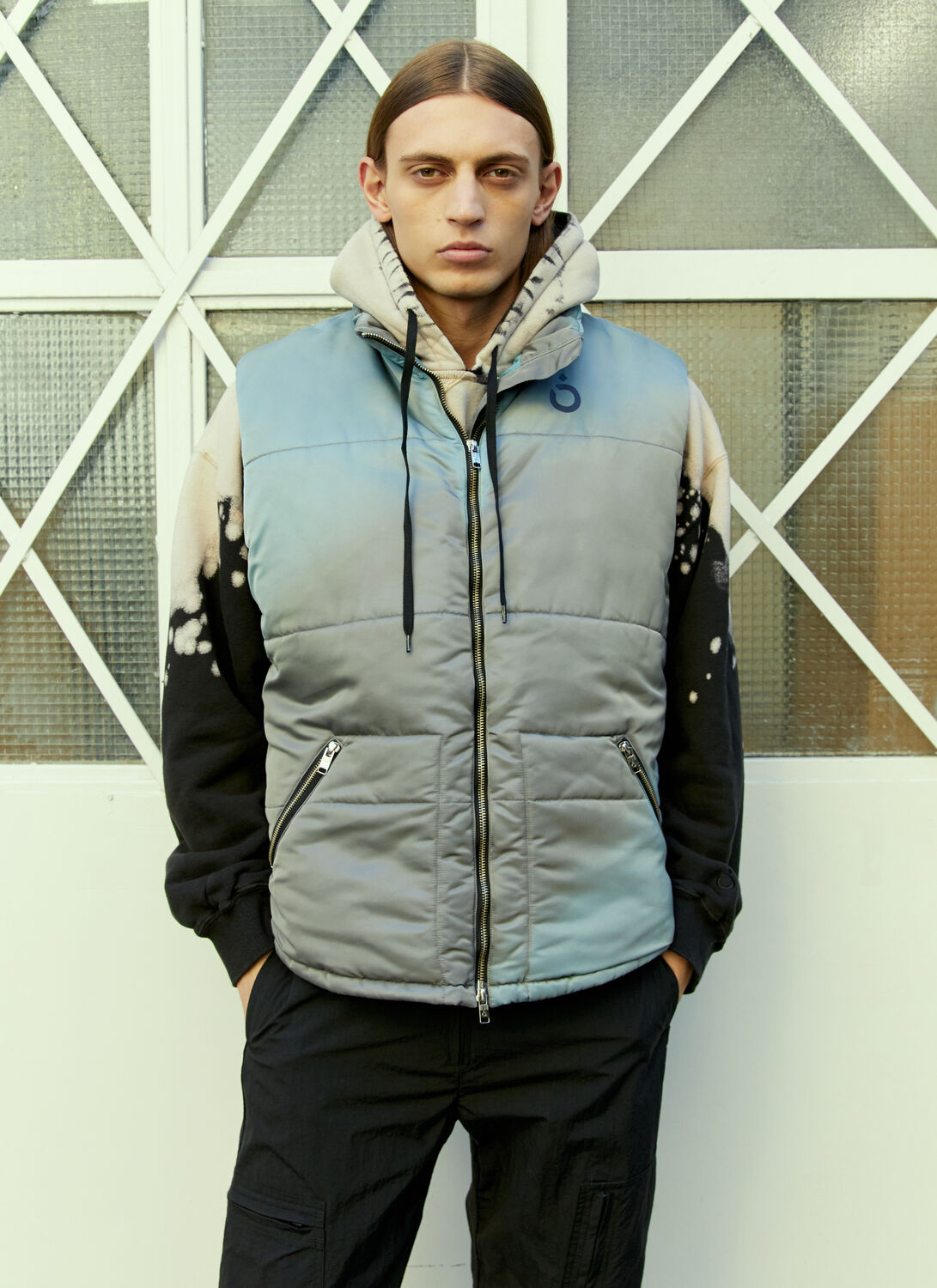 Noma T.d. Hand Dyed Puffer Vest In Grey