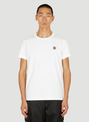 Burberry Monogram Embroidered T-Shirt White bur0149027