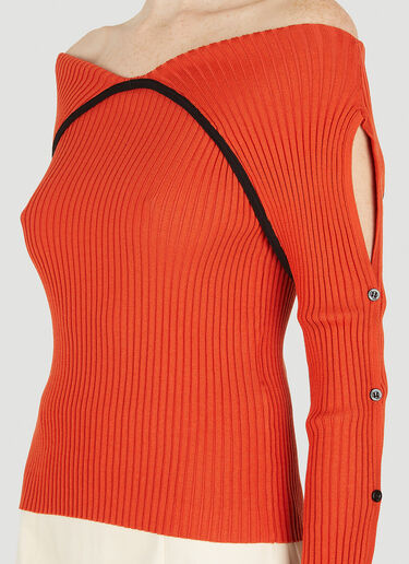 Wynn Hamlyn Reverse Ribbed Knit Top Orange wyh0247013
