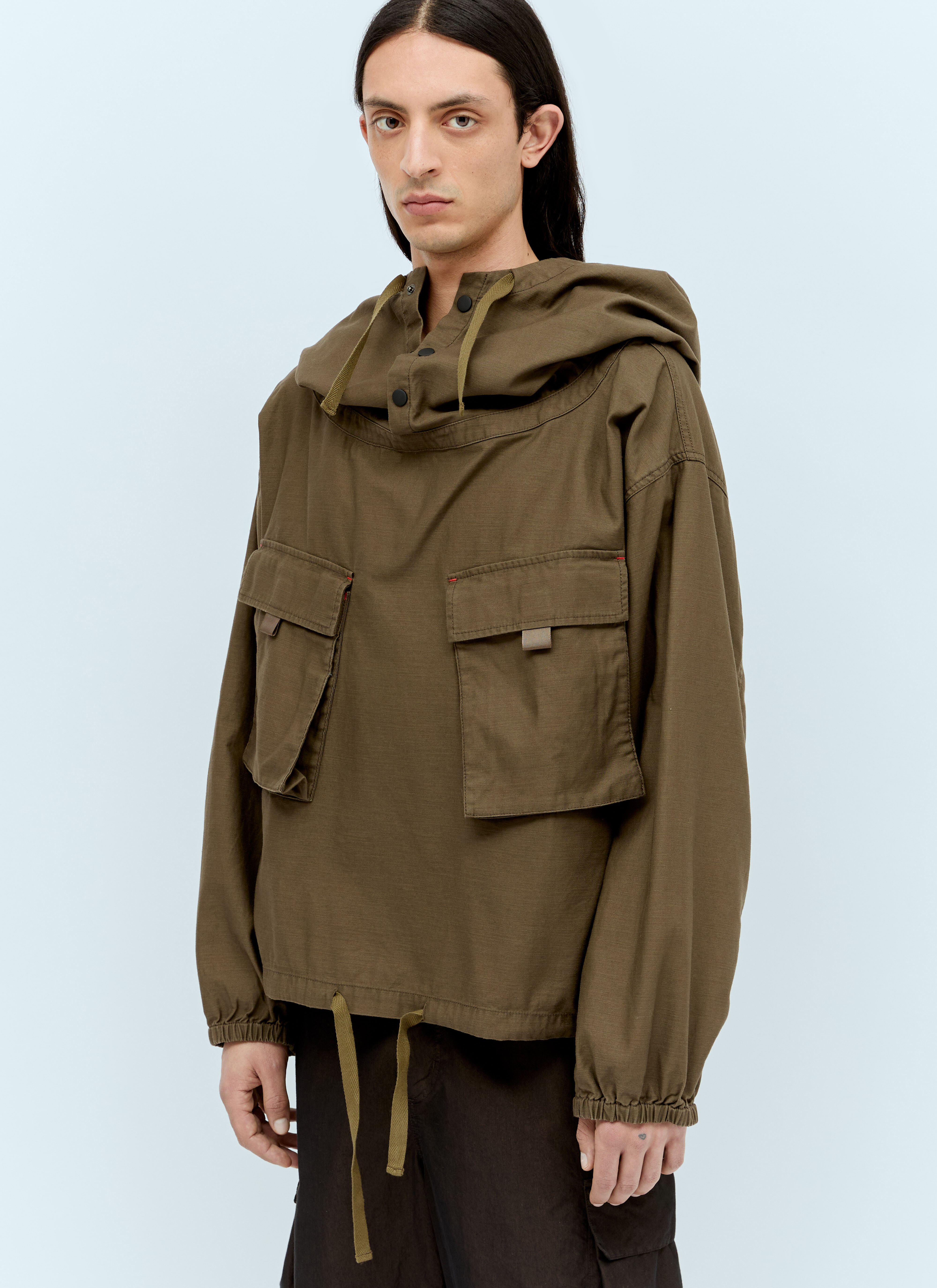 Kiko Kostadinov 军装布罩衫夹克  棕色 kko0256003