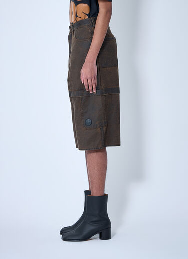 Acne Studios 코팅 마감 면 쇼츠  브라운 acn0159009