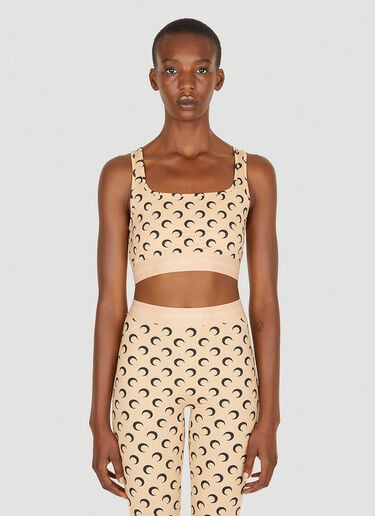 All Over Moon Cropped Top Marine Serre All Over Moon Cropped Top Beige mrs0252030
