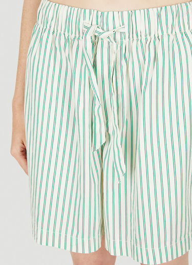 Drawstring Striped Sleep Shorts Tekla Drawstring Striped Sleep Shorts Green tek0349034
