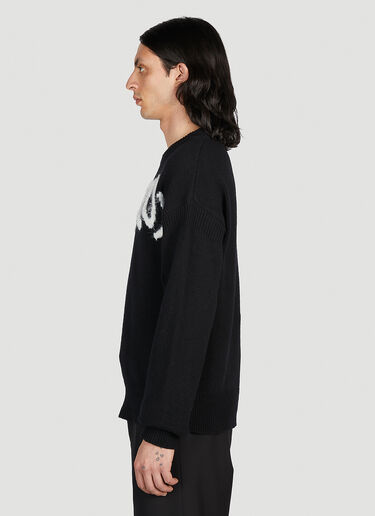 Marni Shetland Wool Logo Sweater Black mni0154003