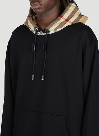Burberry Check Hooded Sweatshirt Black bur0153014