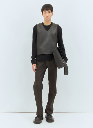 Dries Van Noten Waxed Jeans Dark Brown dvn0158014