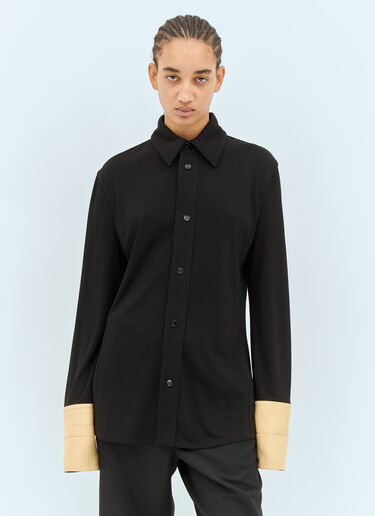 Bottega Veneta Fluid Long-Sleeve Shirt Black bov0258003