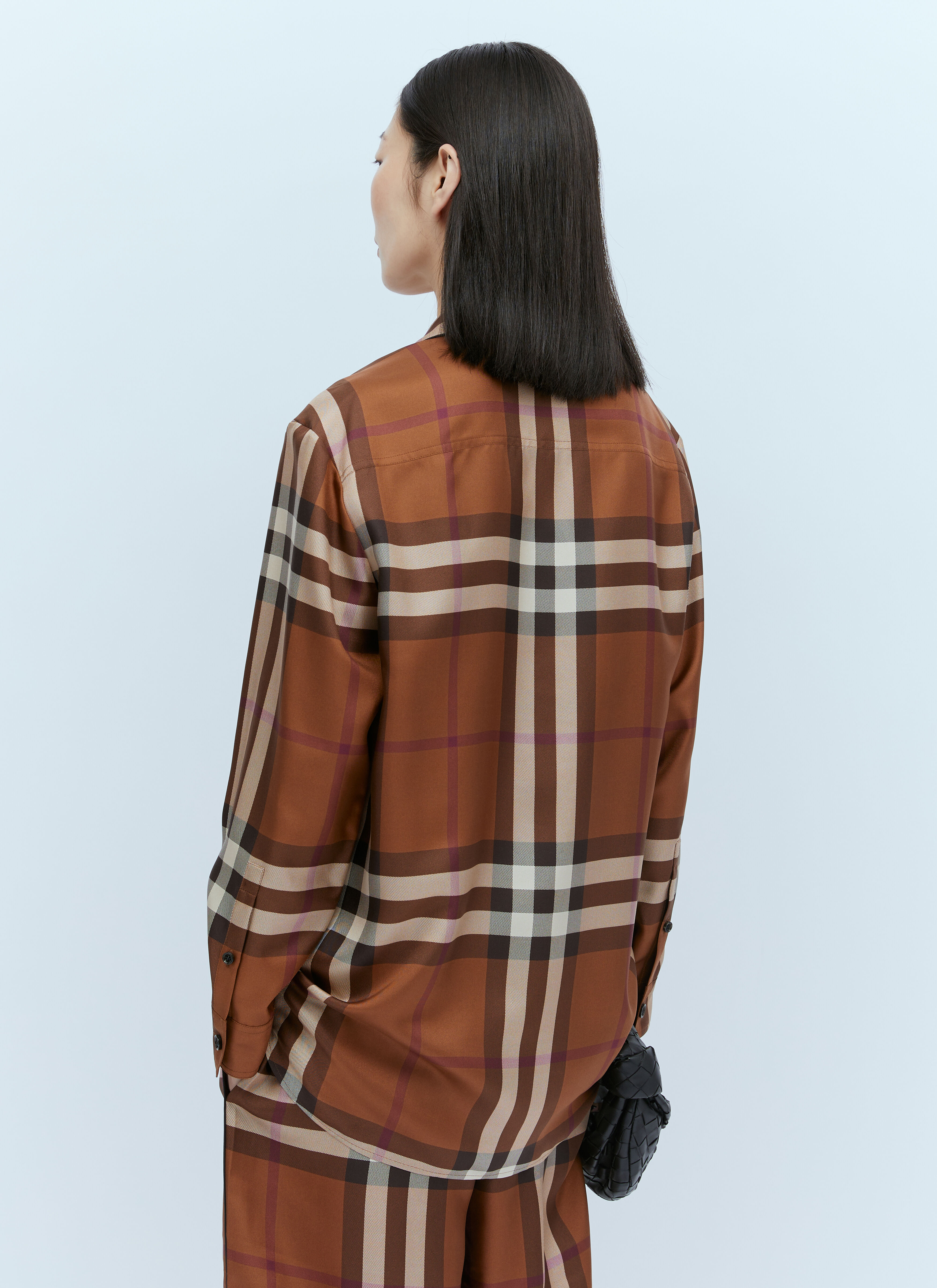 Burberry Women s Jackie Check Pyjama Shirt in Brown LN CC