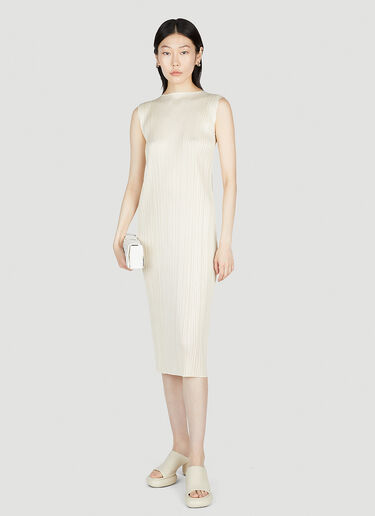 Pleats Please Issey Miyake Pleated Dresses Cream plp0253003