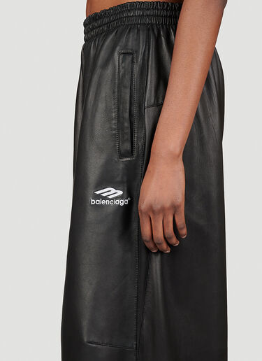 Balenciaga Sport Logo Leather Track Pants Black bal0253002