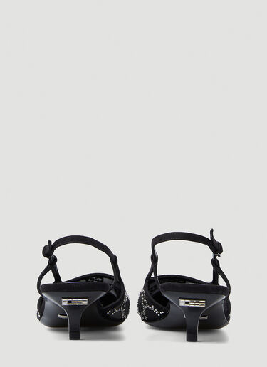 Gucci Crystal GG Slingback Kitten Heels Black guc0250102