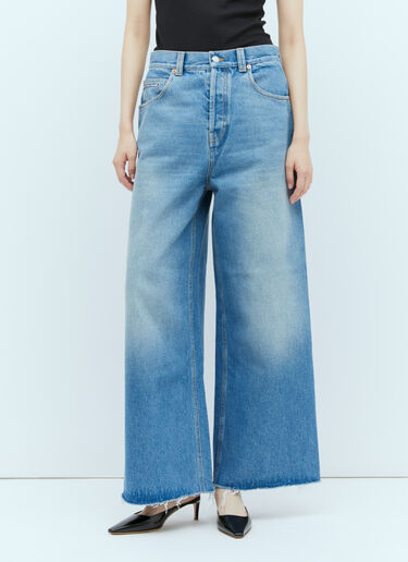 Gucci Wide Leg Horsebit Jeans Blue guc0255002