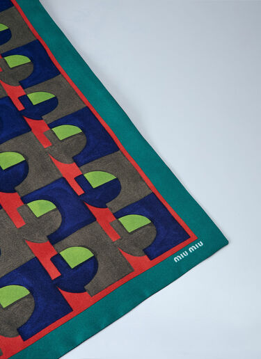 Miu Miu Printed Silk Scarf Multicolor miu0164038