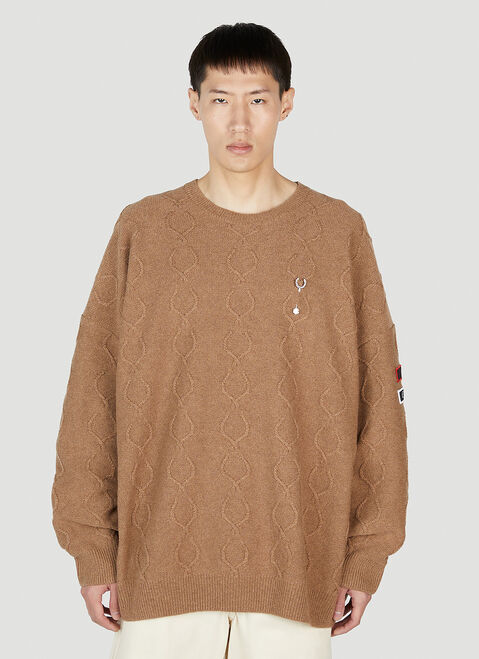 Raf Simons x Fred Perry パッチ オーバーサイズセーター ホワイト rsf0152005