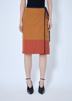 Saint Laurent Wrap-Tie Skirt Orange sla0263009