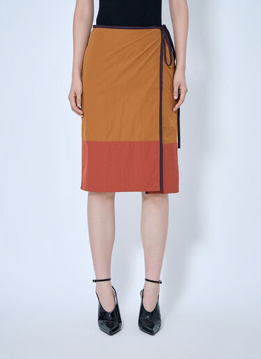 LN-CC® - Saint Laurent: Wrap-Tie Skirt - Orange Saint Laurent Wrap-Tie Skirt Orange sla0263009