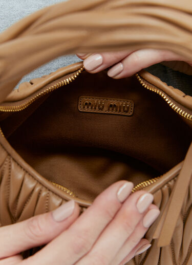 Wander Matelassé Hobo Shoulder Bag Miu Miu Wander Matelassé Hobo Shoulder Bag Brown miu0254055