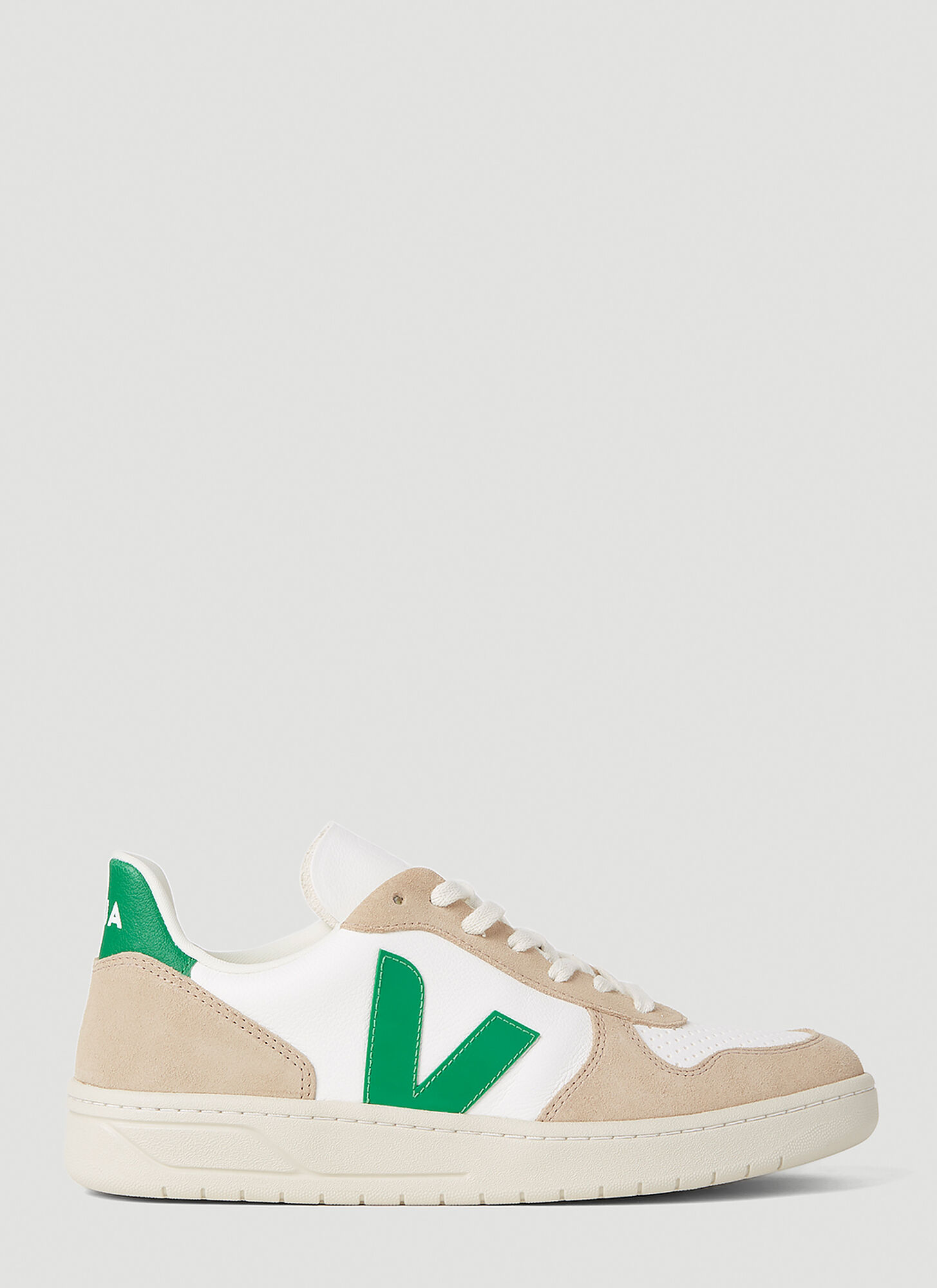 Shop Veja V-10 Leather Sneakers In Green