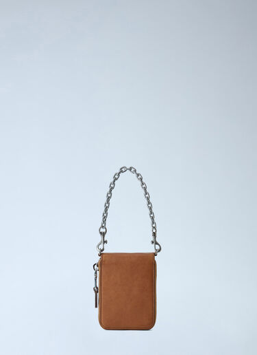 LN-CC® - Miu Miu: Logo-Embossed Chain-Strap Wallet - Brown Miu Miu Logo-Embossed Chain-Strap Wallet Brown miu0165013
