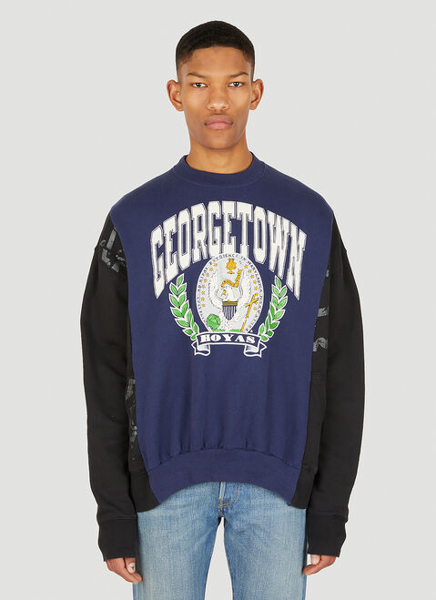 Bonum Patchwork Varsity Sweatshirt Blue bon0350003