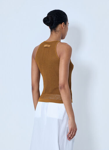 Marni Floral Intarsia Knit Top Camel mni0264005