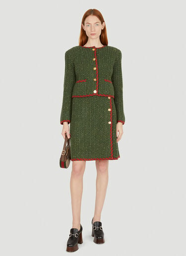 Gucci Cable Knit Skirt Green guc0251038