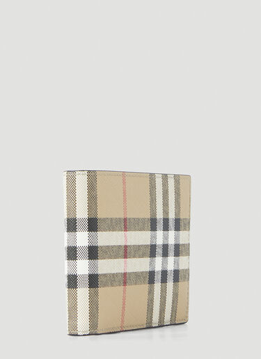 Sandon Check Bi Fold Wallet Burberry Sandon Check Bi Fold Wallet Beige bur0149147