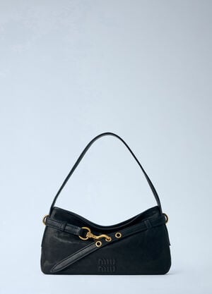 Miu Miu Adventure Nappa Leather Shoulder Bag Black miu0264202