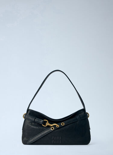 LN-CC® - Miu Miu: Adventure Nappa Leather Shoulder Bag - Black Miu Miu Adventure Nappa Leather Shoulder Bag Black miu0264202