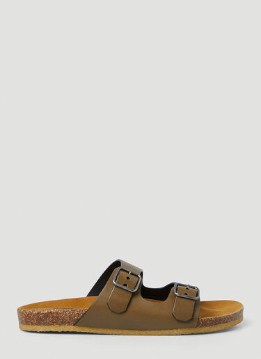 Saint Laurent Jimmy Flat Sandals Brown sla0149030