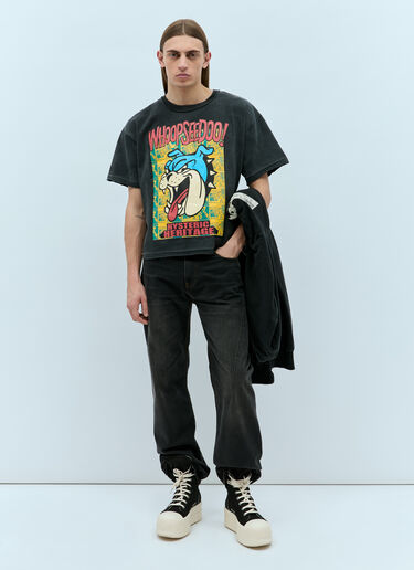 HYSTERIC GLAMOUR x CIRCLE HERITAGE Bulldog Short-Sleeve T-Shirt Black hgc0155004