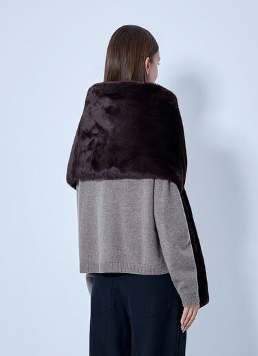 LN-CC® - Max Mara: Faux Fur Stole - Dark Brown Max Mara Faux Fur Stole Dark Brown max0266166